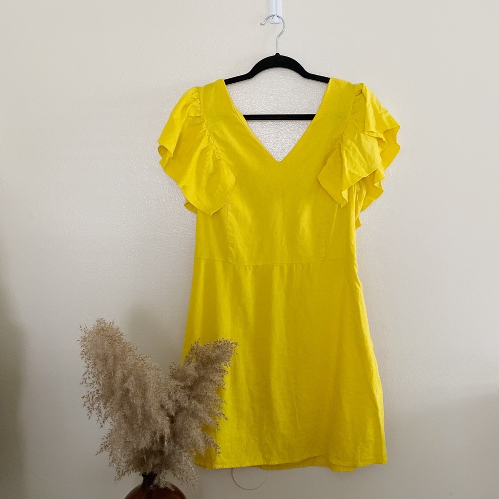 “A New Day” Target Linen Yellow Dress